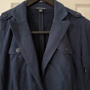 Lucky Brand Knit Jacket 100% cotton navy button Lightweight coat in size medium